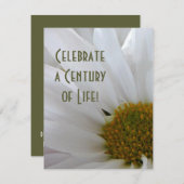 100. Geburtstagsfeier-Daisy nah-up Einladung (Vorne/Hinten)