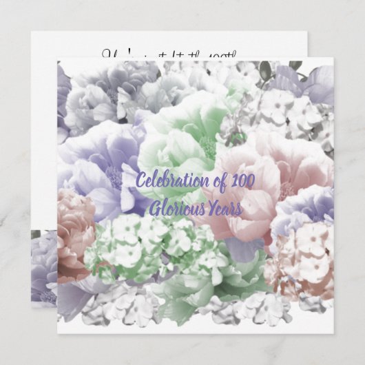 100. Geburtstagsfeier Einladung (Vorne/Hinten)