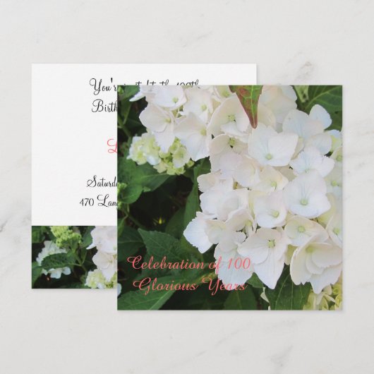 100. Geburtstagsfeier Einladung (Vorne/Hinten)