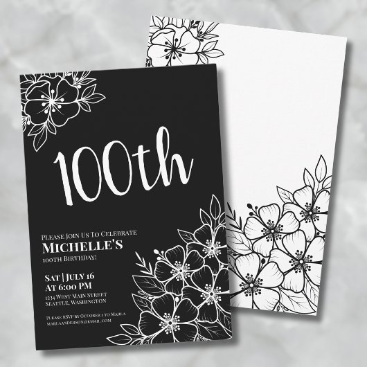 100. Geburtstagsfeier Einladung