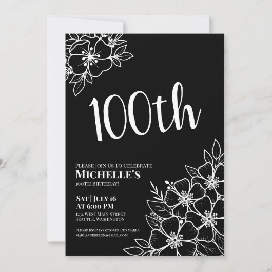 100. Geburtstagsfeier Einladung (Vorderseite)