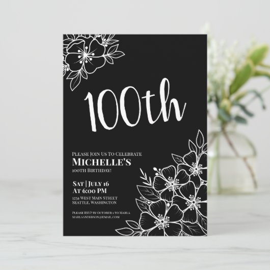 100. Geburtstagsfeier Einladung (Stehend Vorderseite)