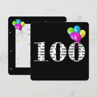 100. Geburtstagsfeier mit Ballon-Bunch Einladung