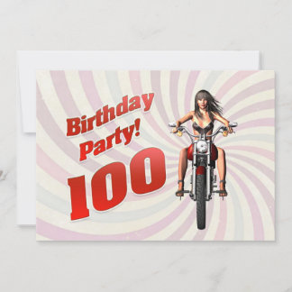 100. Geburtstagsfeier mit einem Mädchen auf einem  Einladung