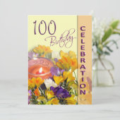 100. Geburtstagsfeier Party Einladung (Stehend Vorderseite)