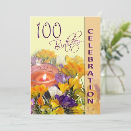 100. Geburtstagsfeier Party Einladung (Stehend Vorderseite)