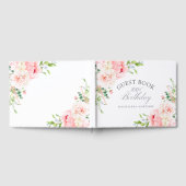 100. Geburtstagsfeier Rosa Blumen Custom Gästebuch (Voll)
