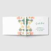 100. Geburtstagsflorale weißes Pfirsichpink Gästebuch (Voll)