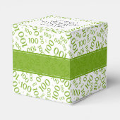 100. Geburtstagsgrün/weiß Zufallszahlenmuster Geschenkschachtel (Rückseite)