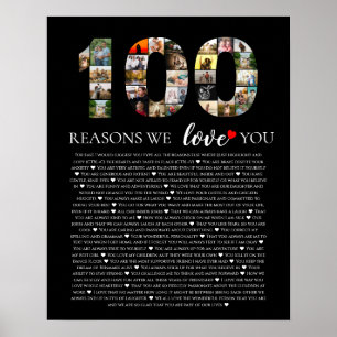 100. Geburtstagsgründe, warum wir dich lieben Foto Poster