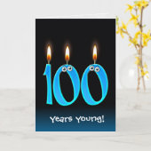 100. Geburtstagskandale mit Eyeballs Karte (Gelbe Blume)