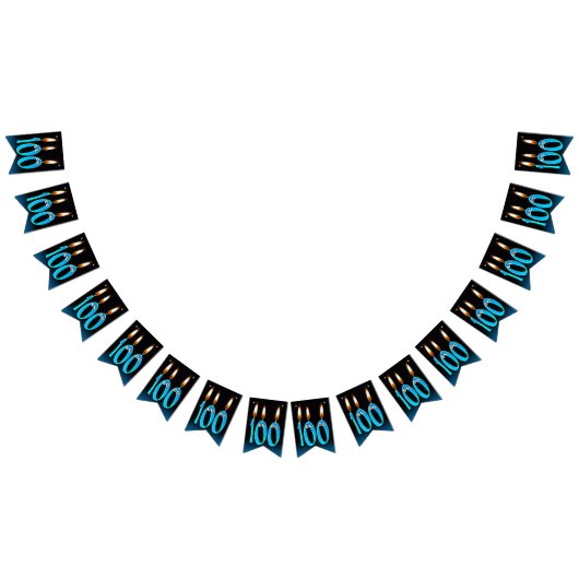 100. Geburtstagskandeln mit Augapellen Wimpelkette (Alle)