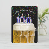 100. Geburtstagskandle-Party Einladung (Stehend Vorderseite)