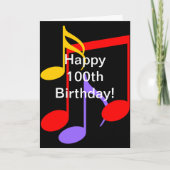 100. Geburtstagskarte für Musiknoten mit geklappte Karte (Vorderseite)