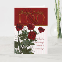 100. Geburtstagskarte mit Rose Karte