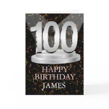 100. Geburtstagsleuchten eine Namenskarte hinzufüg