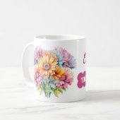 100. Geburtstagsname Gerbera Blume rosa Kaffeetasse (Vorderseite Links)
