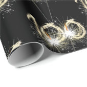 100. Geburtstagsparkler auf schwarz Geschenkpapier (Rolleneckpunkt)