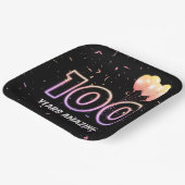 100. Geburtstagsparty Balloons und Confetti Pappteller (Gewinkelt)