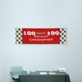100. Geburtstagsparty Baseball Red White Blue, Nam Banner (Messeveranstaltung)