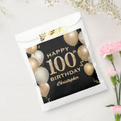 100. Geburtstagsparty Black and Gold Ballons Geschenktütchen (Versiegelt)