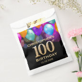 100. Geburtstagsparty Black and Gold Ballons Geschenktütchen (Versiegelt)