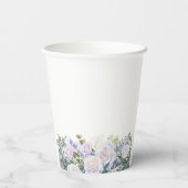 100. Geburtstagsparty Blue White Floral Custom Pappbecher (Rückseite)