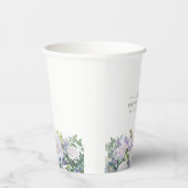 100. Geburtstagsparty Blue White Floral Custom Pappbecher (Rechts)