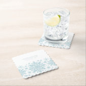 100. Geburtstagsparty Blue White Snowflake Custom Untersetzer (Vor Ort)