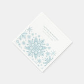 100. Geburtstagsparty Blue White Snowflake Winter Serviette (Ecke)