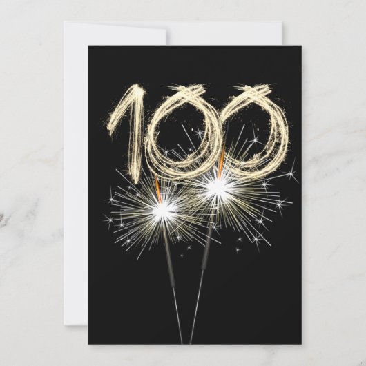 100. Geburtstagsparty Einladung (Vorderseite)