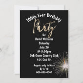 100. Geburtstagsparty Einladung (Rückseite)