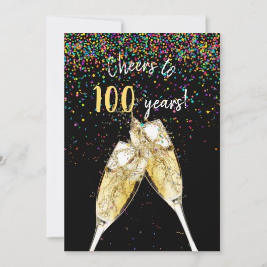 100. Geburtstagsparty Einladung (Vorderseite)