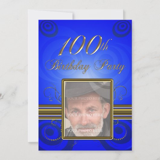 100. Geburtstagsparty Einladung (Vorderseite)
