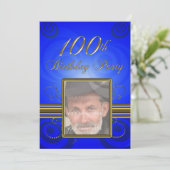 100. Geburtstagsparty Einladung (Stehend Vorderseite)