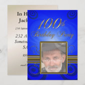 100. Geburtstagsparty Einladung (Vorne/Hinten)