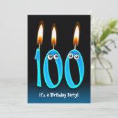 100. Geburtstagsparty Einladung (Stehend Vorderseite)