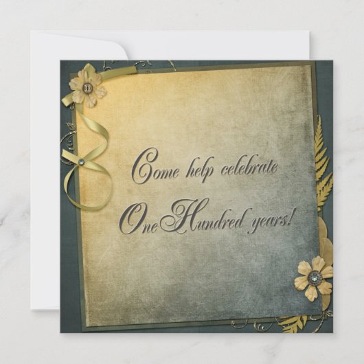 100. Geburtstagsparty Einladung (Vorderseite)