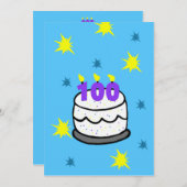 100. Geburtstagsparty Einladung 100 Candle Cake (Vorne/Hinten)