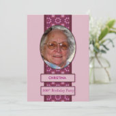 100. Geburtstagsparty Einladung Bild und Name (Stehend Vorderseite)