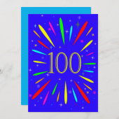 100. Geburtstagsparty Einladung Explosion (Vorne/Hinten)