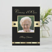 100. Geburtstagsparty Einladung Foto 100. (Stehend Vorderseite)