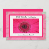 100. Geburtstagsparty Einladung Gerbera Daisy (Vorne/Hinten)