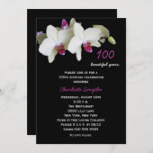 100. Geburtstagsparty Einladung Orchideen (Vorne/Hinten)