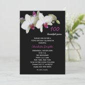 100. Geburtstagsparty Einladung Orchideen (Stehend Vorderseite)