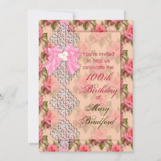 100. Geburtstagsparty Einladungen (weiblich) Vinta