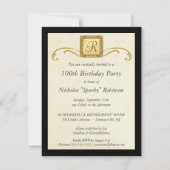 100. Geburtstagsparty Elegantes Foto Einladungen (Rückseite)