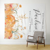 100. Geburtstagsparty Fall Pumpkin Wildblume Wandteppich (Beispiel (Horizontal))