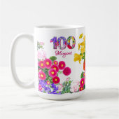 100. Geburtstagsparty Floral Blume Moderne 100 Kaffeetasse (Links)