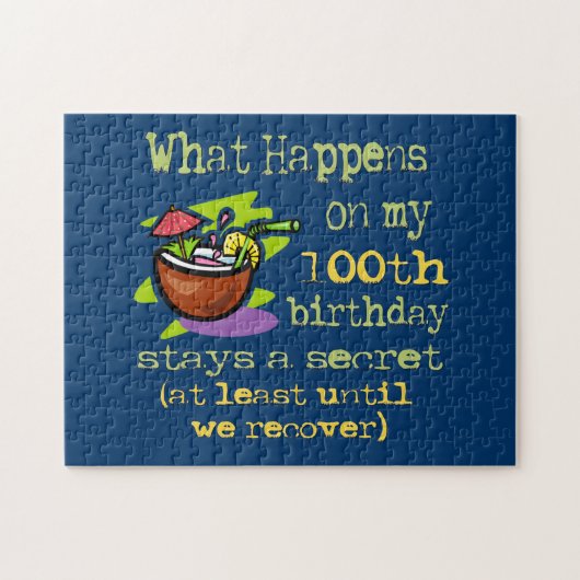 100. Geburtstagsparty Geschenke. Was passiert auf  Puzzle (Horizontal)